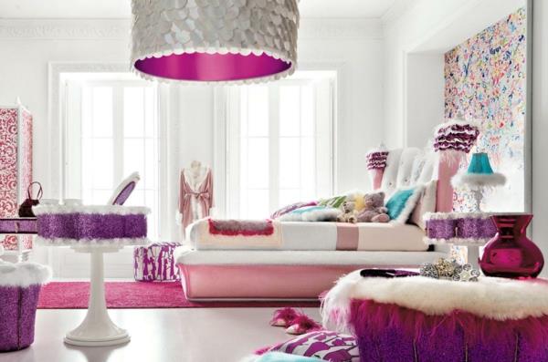 πλήρες υπνοδωμάτιο κοριτσίστικο ροζ μοβ