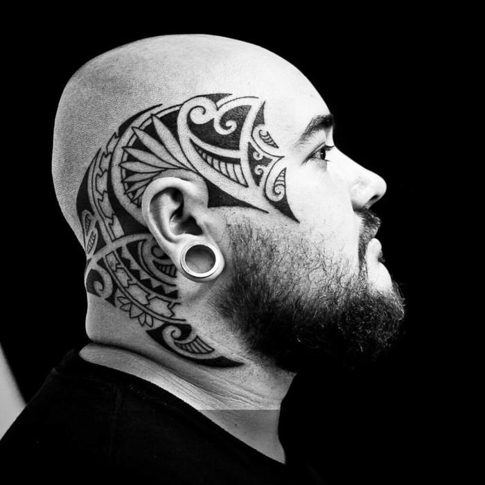 κεφάλι τατουάζ maori tribal μοτίβα άνδρες τατουάζ