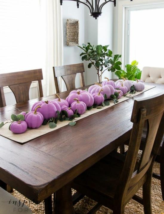κολοκύθα ζωγραφική τραπέζι διακόσμηση ροζ
