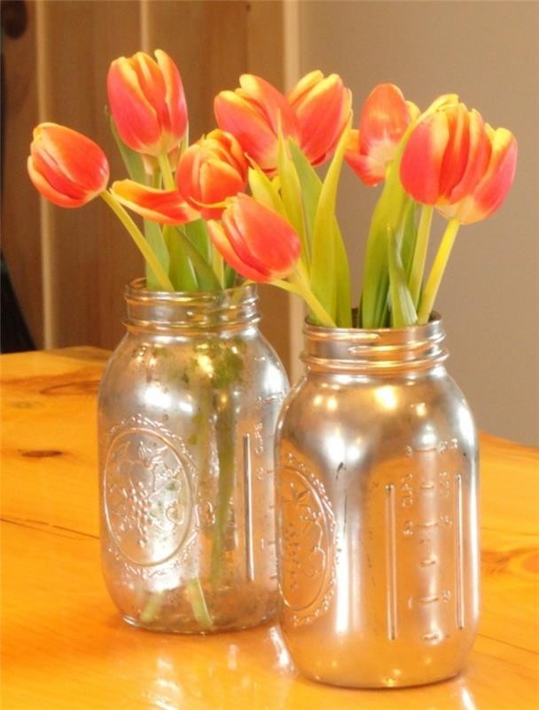 δημιουργικές χειροτεχνίες μαστόρια βάζα λουλούδια βάζο τουλίπες