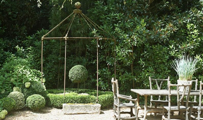 δημιουργικές ιδέες κήπου τραπεζάκι επίπλων κήπου με καρέκλες ξύλο κιόσκι