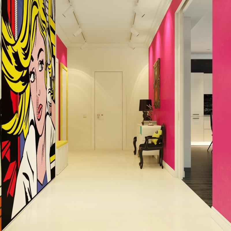 δημιουργικό σχεδιασμό τοίχου διάδρομο pop art στυλ