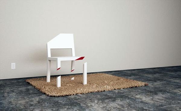 καρέκλες σχεδιαστών κομμένες σε λευκό χρώμα