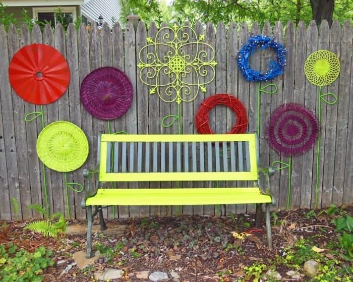 δημιουργικές ιδέες κήπου diy διακόσμηση κήπου ιδέες χρωματιστές διακόσμηση πίσω αυλή