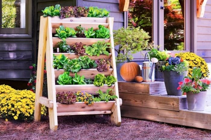 δημιουργικές ιδέες κήπου διακόσμηση κήπου σκάλες φυτά διακοσμήσουν την αυλή