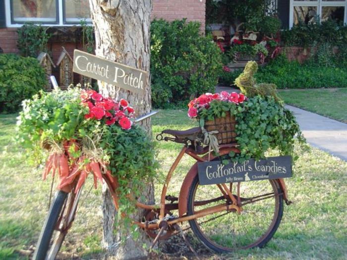 δημιουργικές ιδέες κήπου για μικρούς κήπους σημείωση ποδηλάτου
