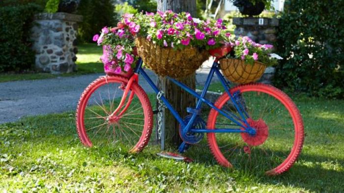 δημιουργικές ιδέες κήπου για μικρούς κήπους σημείωση ποδηλάτου