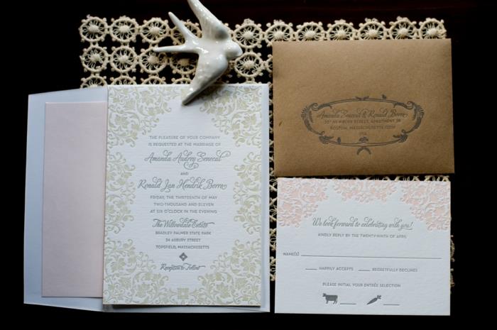 δημιουργική γραμματοσειρά γαμήλιων καρτών επιλέξτε ιδέες διακόσμησης γάμου