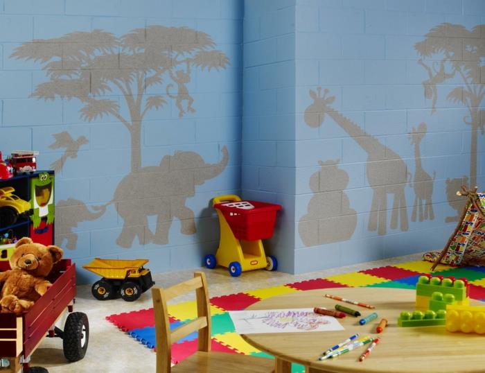 δημιουργικός σχεδιασμός τοίχου διακοσμούν το παιδικό δωμάτιο ασυνήθιστο