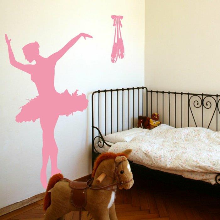 δημιουργικό σχεδιασμό τοίχου δωμάτιο κοριτσιών διακοσμούν τοίχους ροζ αυτοκόλλητο τοίχου