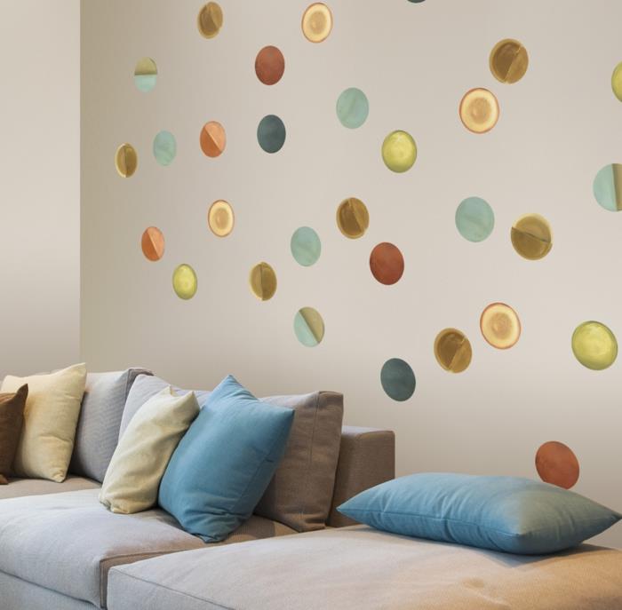 δημιουργικός σχεδιασμός τοίχου όμορφα αυτοκόλλητα τοίχου ρίχνουν μαξιλάρια