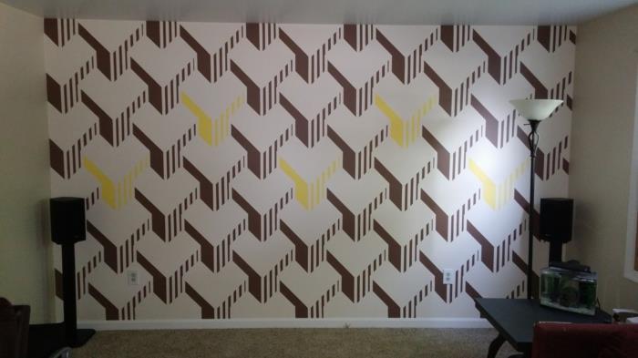 δημιουργικός σχεδιασμός τοίχου σχεδιασμός τοίχου χρώμα σχεδίαση παρόμοια χρώματα τρισδιάστατο εφέ καφέ λευκό