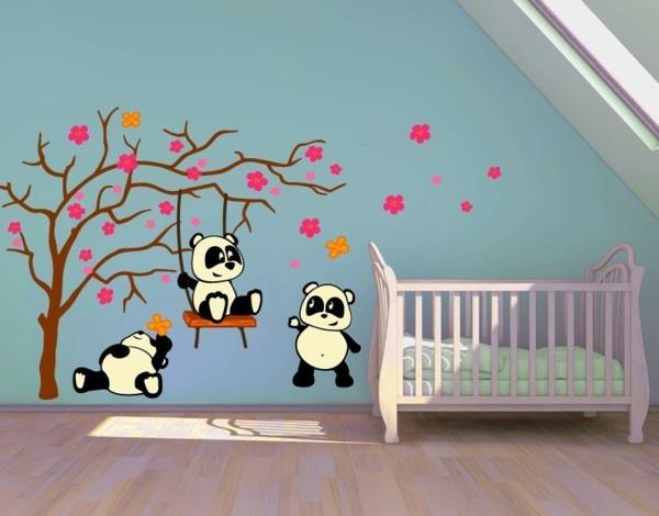 δημιουργικά διακοσμητικά τοίχου αυτοκόλλητα τοίχου παιδικό δωμάτιο panda bear δέντρο τοίχου