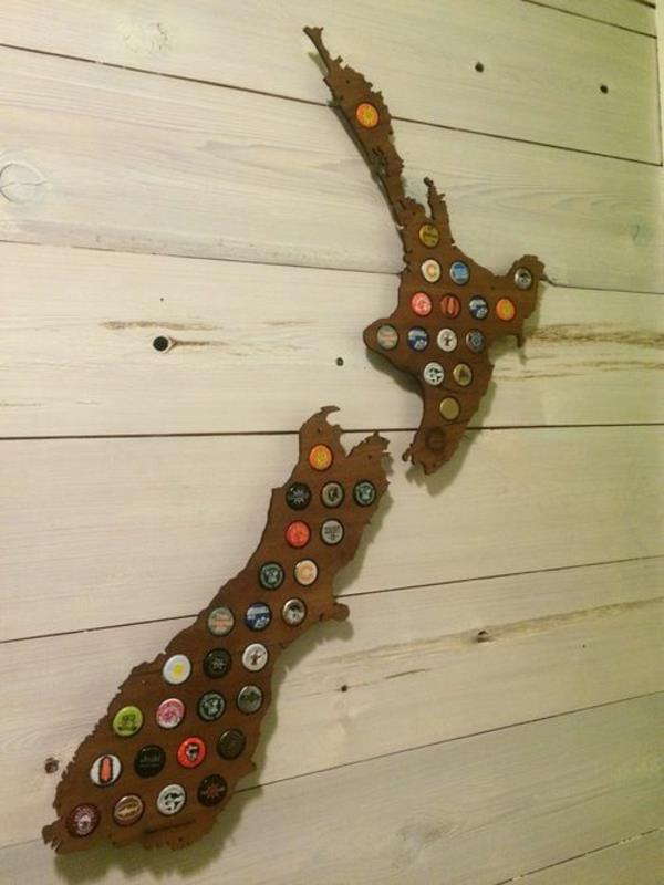δημιουργικός χάρτης χειροτεχνίας ξύλο Νέα Ζηλανδία