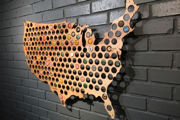 δημιουργικοί μύκητες χάρτες ΗΠΑ καπάκια μπουκαλιών μπύρας