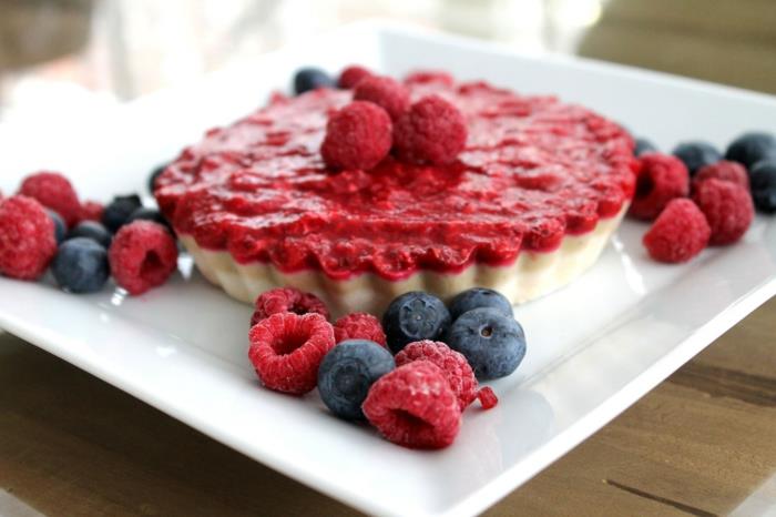 χωρίς κρούστα cheesecake πουρέ φρούτων βατόμουρα