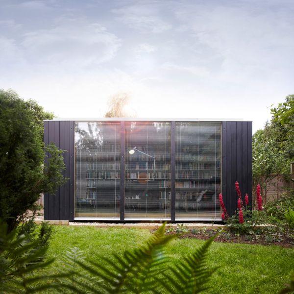 κύβος κήπου υπόστεγο βιβλιοθήκη ξύλινο παράθυρο φυσικό φως
