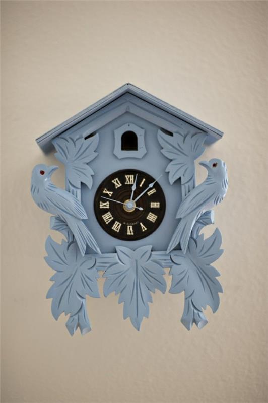 φτιάξτε το δικό σας ρολόι κούκου ρολόι τοίχου ξύλο μπλε