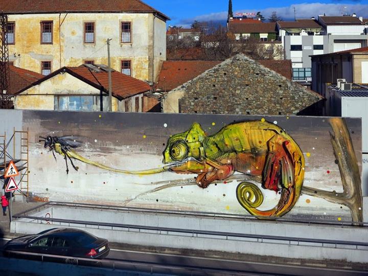 τέχνη σκουπίδια street art καλλιτέχνης Bordalo Segundo σαύρα