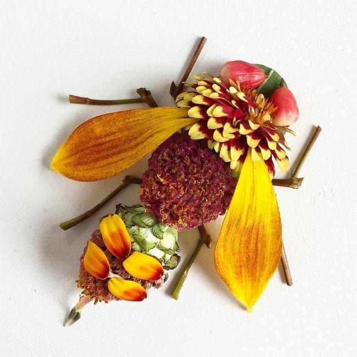 αντικείμενα τέχνης Μπρίτζιτ Κολλίνς λουλούδια μελισσών