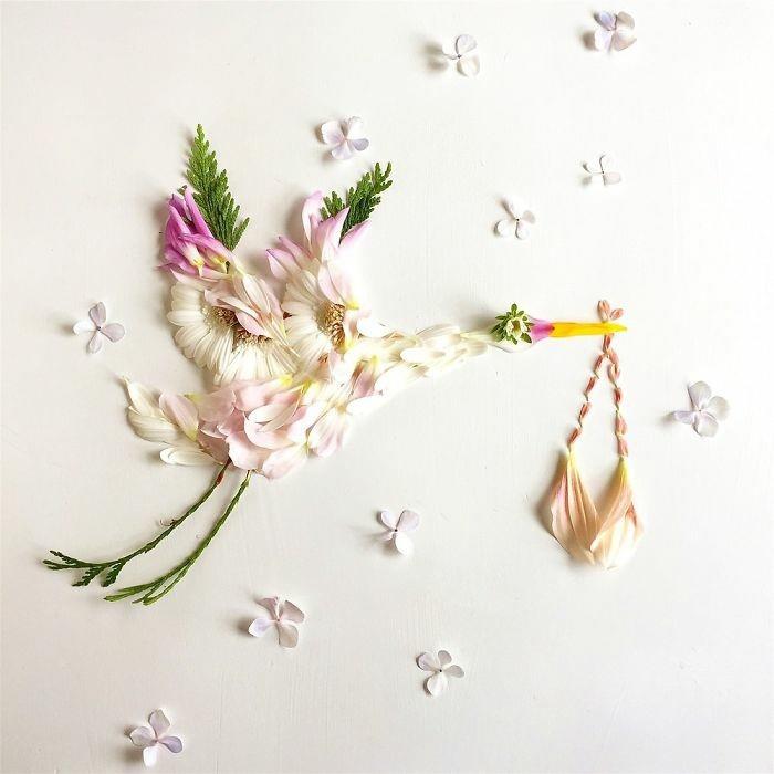 αντικείμενα τέχνης Μπρίτζιτ κολλίνς λουλούδια πελαργού