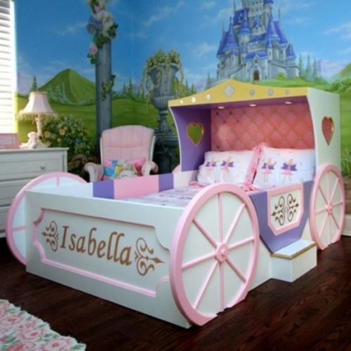 κρεβάτι άμαξα ιδέα κοριτσάκι παιδικό δωμάτιο παιχνιδιάρικο