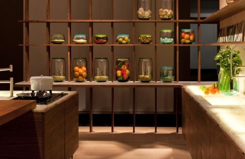 la cucina riva 1920 ξύλινα έπιπλα ράφι κουζίνας μπαχαρικά