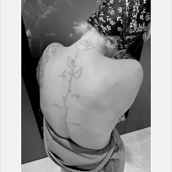 lady gaga tattoos back la vie en rose