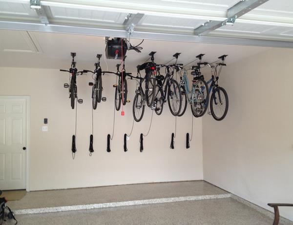 ιδέες αποθήκης σαλόνι κρεμαστό ποδήλατο