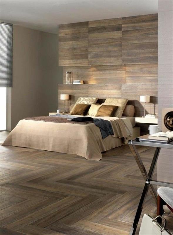 laminate στον τοίχο τοίχο σχεδιασμό υπνοδωμάτιο ζεστό εσωτερικό