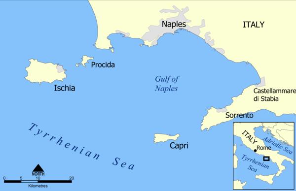 Χάρτης του νησιού κάπρι Ιταλία