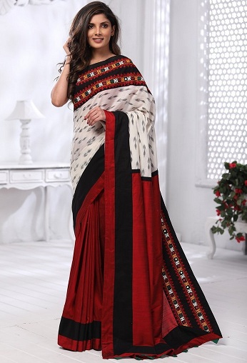 Veidrodinis darbas Kutch Saree