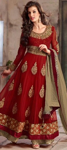 Vestuviniai raudoni Salwar kostiumai