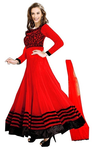 Etninis „Red Net Salwar“ kostiumas