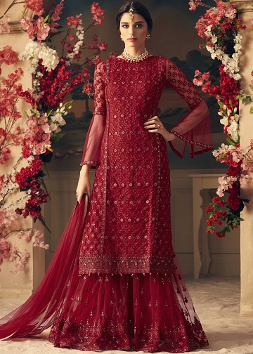 Pakistano raudonasis Salwar Kameez