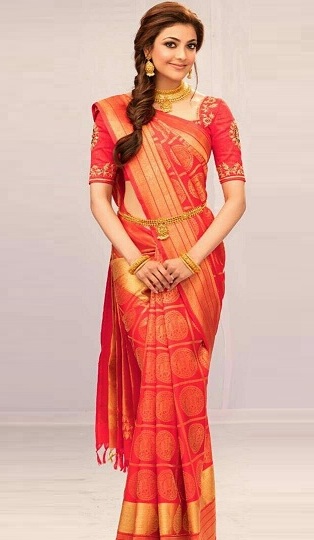 Kajal Agarwal Pattu Saree