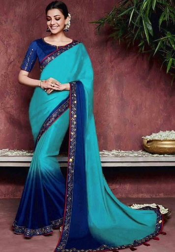 Kajal Blue Saree
