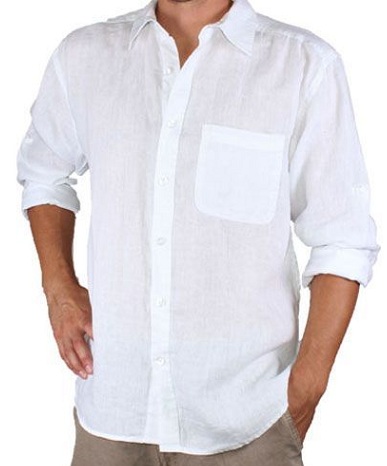 Paprasti balti lino marškinėliai