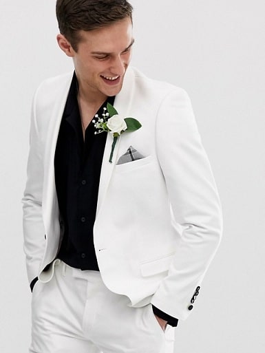 Düğün için Beyaz Blazer