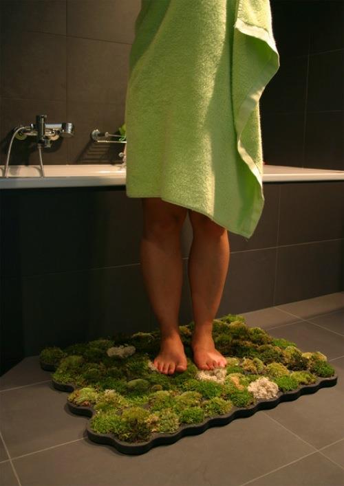 ζωντανό χαλάκι μπάνιου πράσινο πρωτότυπο σχέδιο μεγαλώνουν