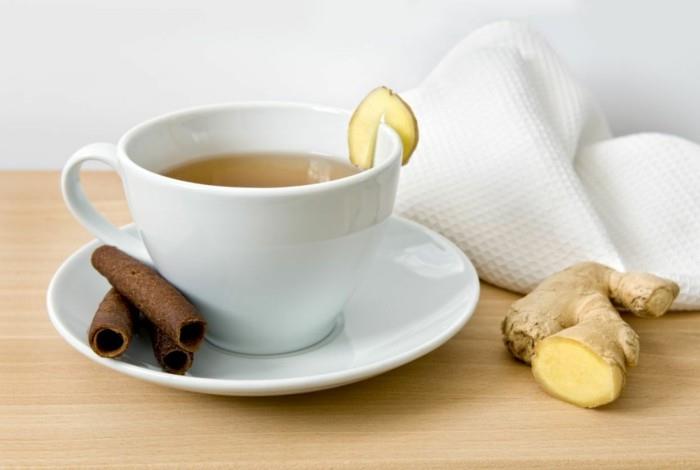 Τρόφιμα για όμορφο δέρμα Ετοιμάστε τσάι με τζίντζερ