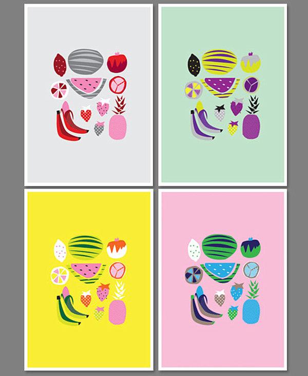 νόστιμες ιδέες διακόσμησης αφίσες κουζίνας σε έντονα χρώματα