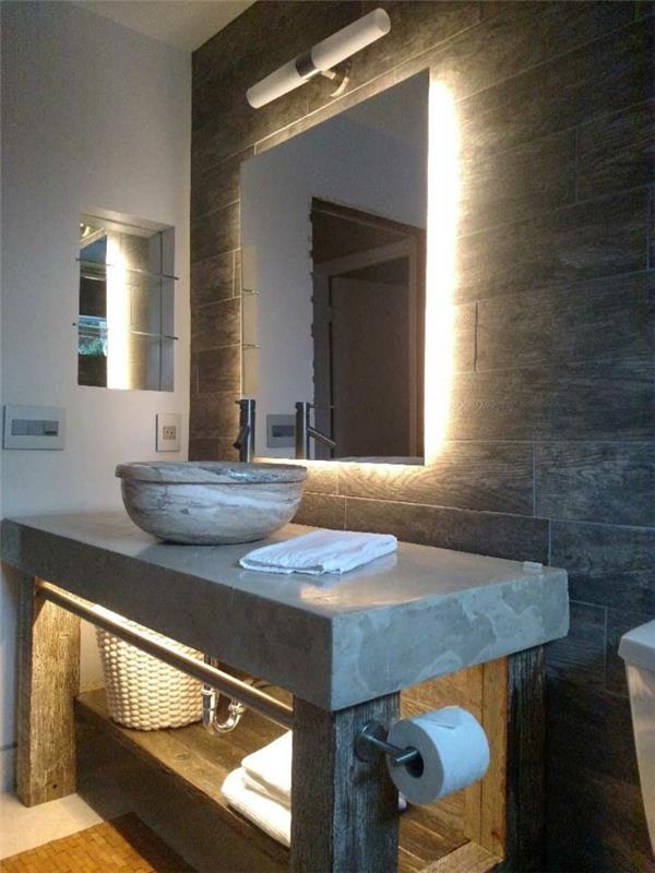 led light bar φωτισμός μπάνιου όμορφα πλακάκια τοίχου