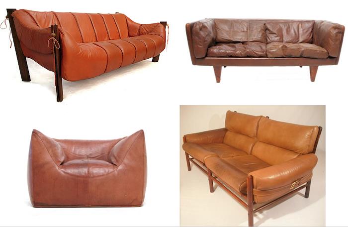 δερμάτινος καναπές πραγματικό δέρμα φυσικό χρώμα vintage σχέδιο