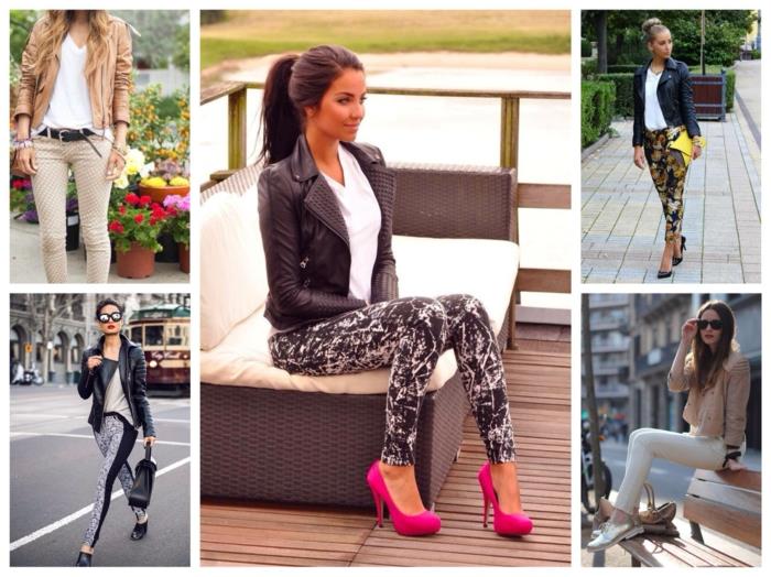δερμάτινα μπουφάν μοντέρνα σχέδια 2016 casual αστικό στυλ στενό παντελόνι τζιν