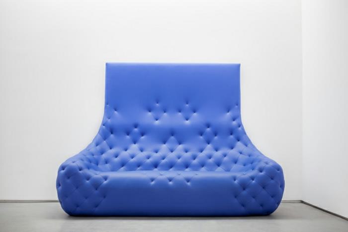 δερμάτινα έπιπλα robert stadler μονόχρωμος δερμάτινος καναπές μπλε