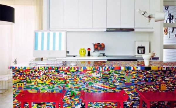 μπλοκ κουζίνας από τούβλα lego από τούβλα lego diy δημιουργικό νησί κουζίνας