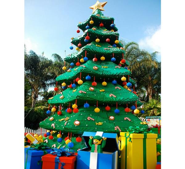 lego τούβλα φιγούρες κουζίνας diy δημιουργικό χριστουγεννιάτικο δέντρο