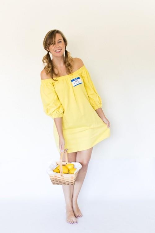 ανοιχτό λεμόνι κίτρινο φόρεμα αστείες αποκριάτικες στολές
