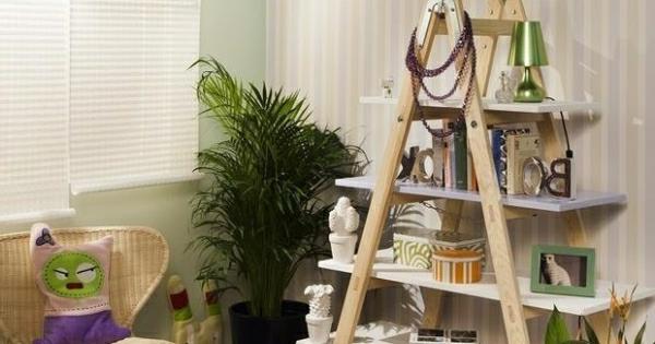 Σκάλα ράφια τοίχου ράφια DIY διακοσμητικά αντικείμενα κορνίζες πολυθρόνες γλάστρα